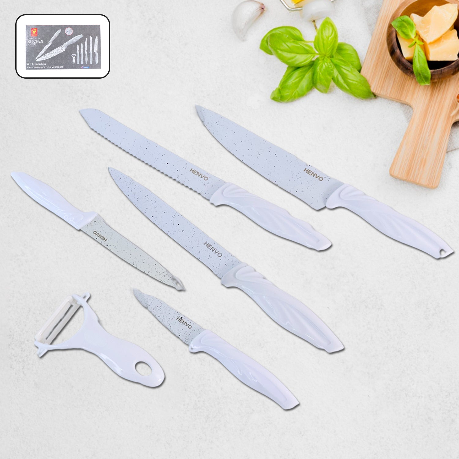 Marble Coated Kitchen Knife Set Marble Coated Kitchen Knife Set